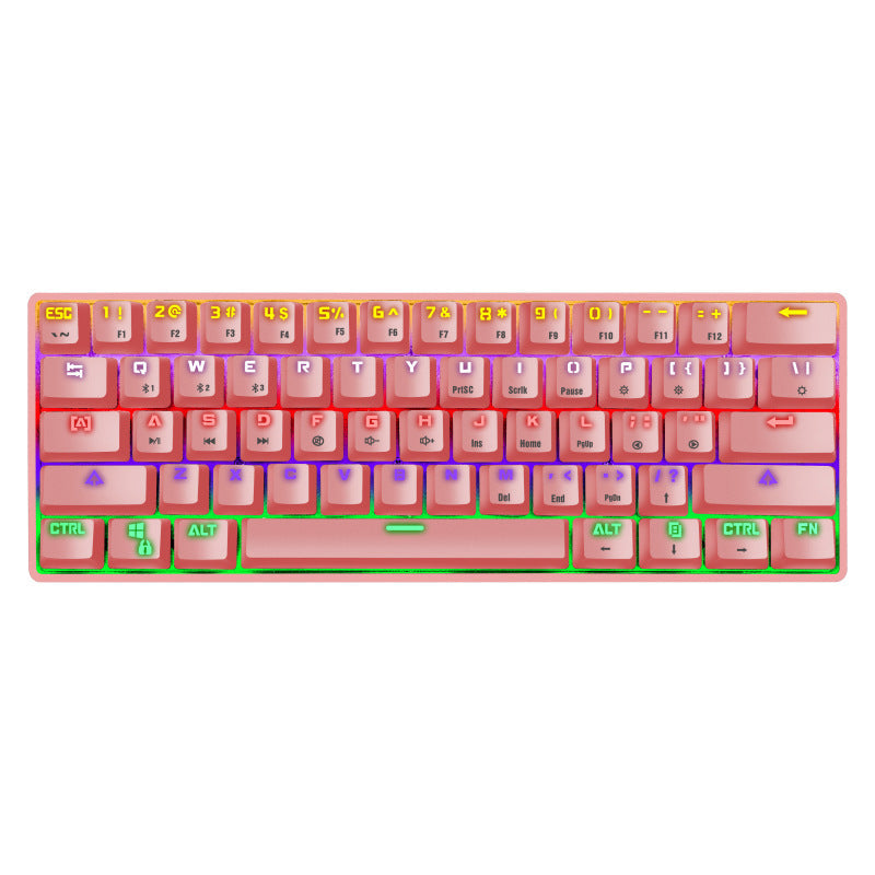 Crack K28 Wireless Bluetooth Mechanical Keyboard Gaming Office Computer Mobile Phone Tablet Notebook Rgb Wired Keyboard