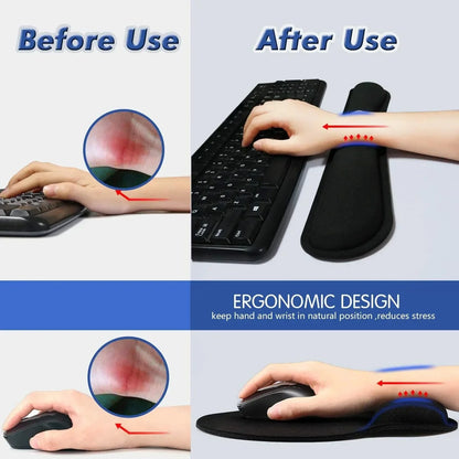 Ergonomic Mouse Pad with Wrist Rest - Non-Slip Base for Office & Gaming